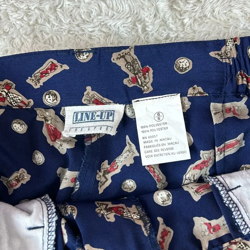 Line Up For Sport high waist‎ golf print shorts, size 6 small